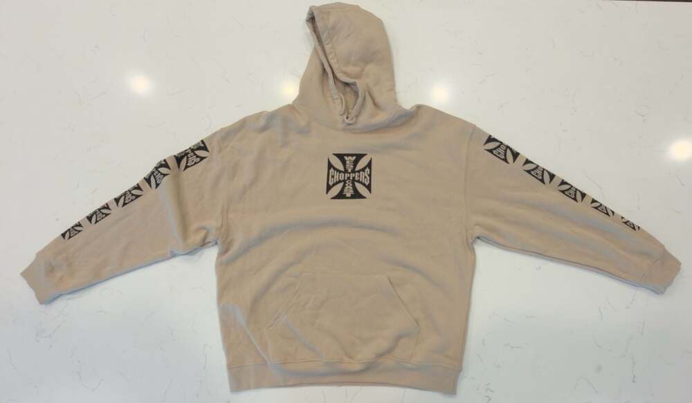 West Coast Choppers Cross Logo Hoodie Sweatshirt Beige XL